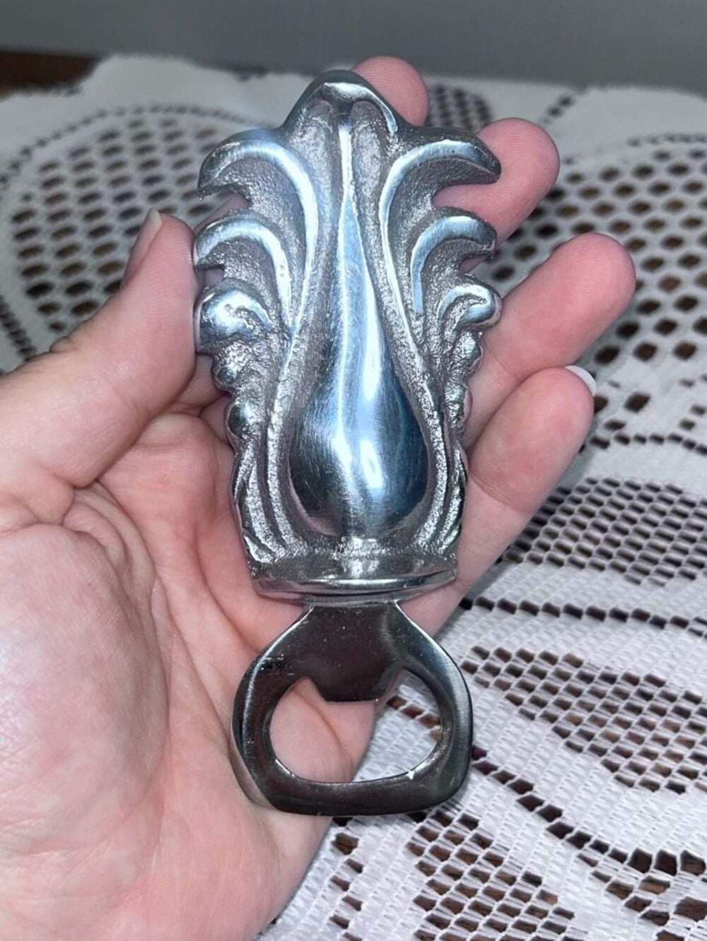 Vintage Metal Decorative Leaf and Scroll Bottle Opener Made in India